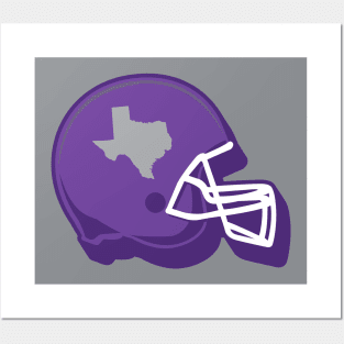 Fort Worth, Texas Outline Football Helmet Posters and Art